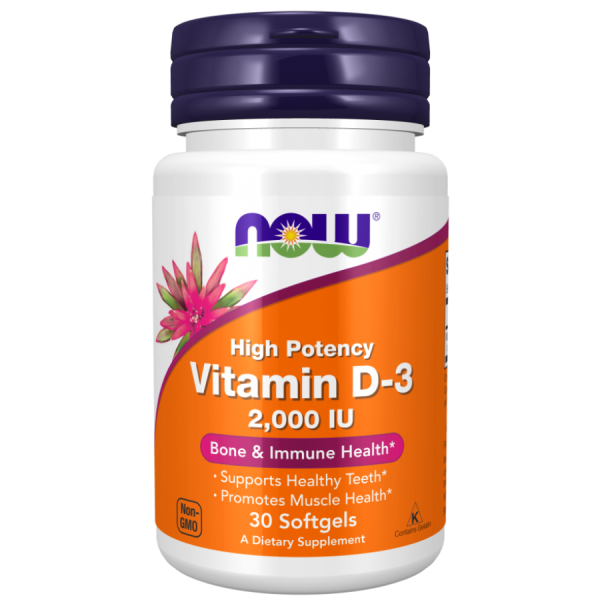 Биологически активная добавка Now Foods Vitamin D-3 2000 / 30капсул