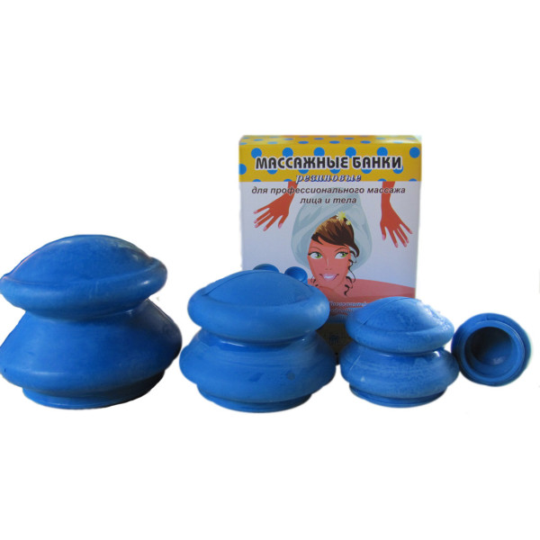 Банки для вакуумного массажа 4 шт. (антиаллергенная резина)