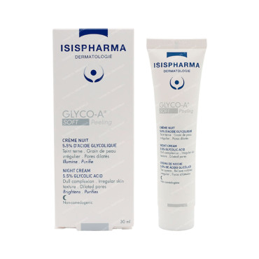 ISISPHARMA GLYCO-A Soft Peeling Ночной крем для мягкого пилинга с 5,5% гликолевой кислотой, 30мл ISISPHARMA GLYCO-A Soft Peeling Ночной крем для мягкого пилинга с 5,5% гликолевой кислотой, 30мл