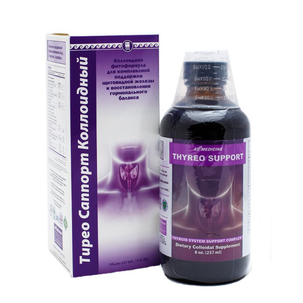 Тирео Саппорт - для восполнения недостатка йода и поддержки щитовидной железы, раствор 237 мл