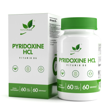 Витамин В6 (Пиридоксина гидрохлорид) / Vitamin B6 (Pyridoxide hydrochloride) / 60 капс. веган Витамин В6 (Пиридоксина гидрохлорид) / Vitamin B6 (Pyridoxide hydrochloride) / 60 капс. веган