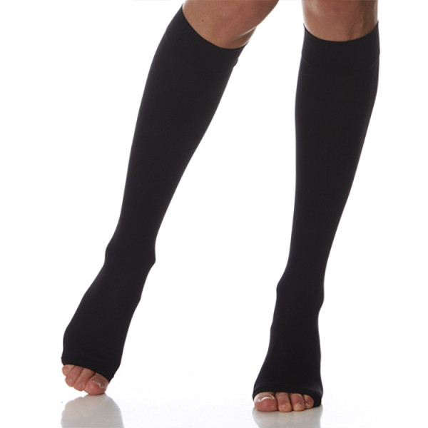 Гольфы мужские компрессионные 2 класса компрессии с открытым носком Ergoforma 322 23-32, черные (размер 3)