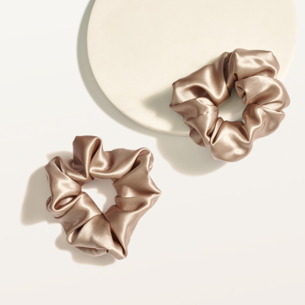 Шелковые резинки широкие 2 шт. классический бежевый