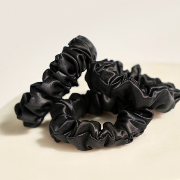 Шелковые резинки средние 3 шт. глубокий черный
