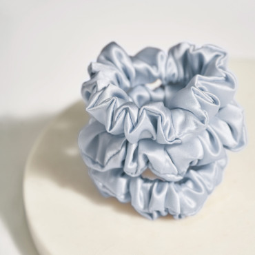 Шелковые резинки средние 3 шт. серебристо-голубой