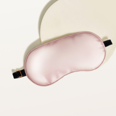 Шелковая маска для сна розовая пудра