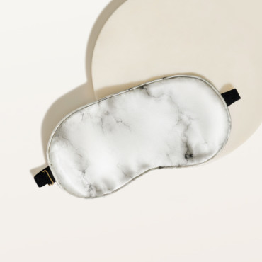 Шелковая маска для сна белый мрамор