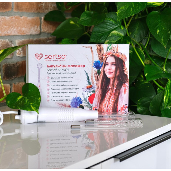 Дарсонваль BP-9001 sertsa®/СЭРЦА с 3 насадками  массажер
