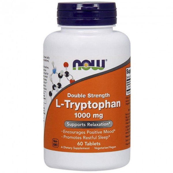 L-Tryptophan 1000мг / 60 таб., NOW Foods
